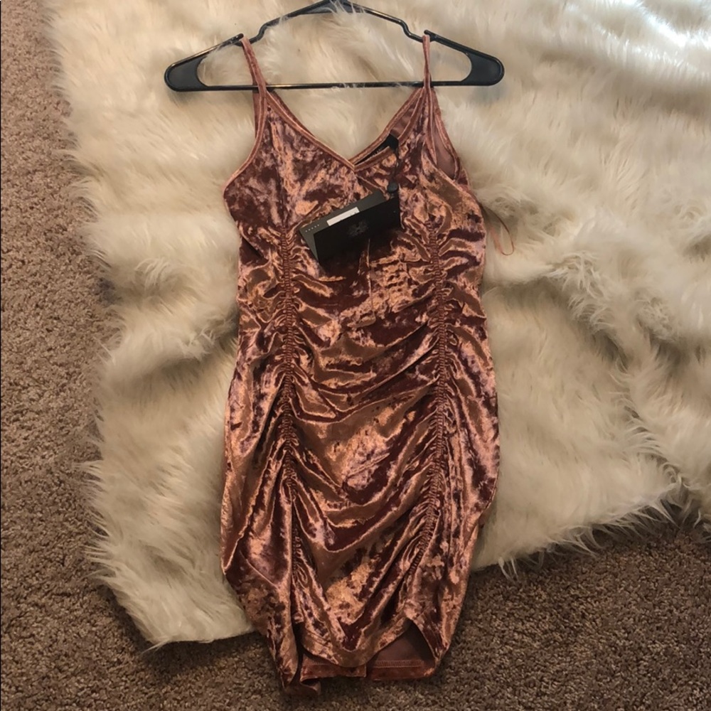 The Fifth Label velvet dress in mauve/pink